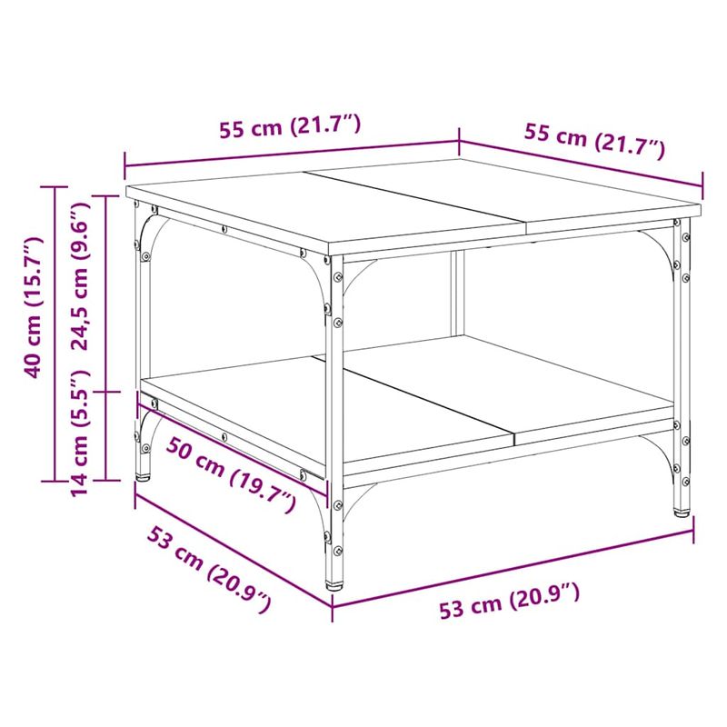 Casa si Gradina - Mobilier - Mese si birouri - Masute de cafea - Masa de cafea Lemn Vechi 55 x 55 x 40 cm Lemn compozit - Infinity.ro