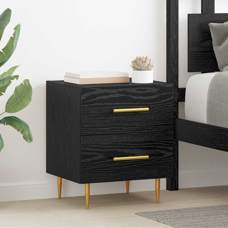 Casa si Gradina - Mobilier - Comode si corpuri - Noptiere - Noptiera cu sertar 2 pcs Stejar Negru 40 x 35 x 47,5 cm - Infinity.ro