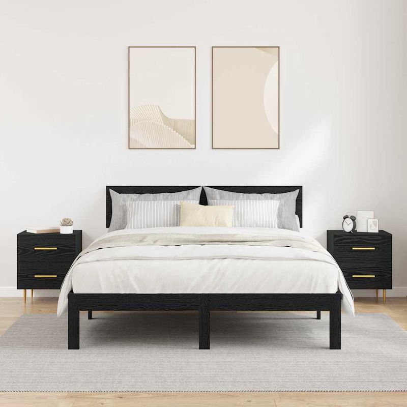 Casa si Gradina - Mobilier - Comode si corpuri - Noptiere - Noptiera cu sertar 2 pcs Stejar Negru 40 x 35 x 47,5 cm - Infinity.ro