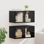 Casa si Gradina - Mobilier - Dulapuri si sifoniere - Dulapuri - Dulapuri de perete Pe perete 2 pcs Stejar Negru 68 x 37 x 35 cm - Infinity.ro