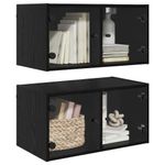Casa si Gradina - Mobilier - Dulapuri si sifoniere - Dulapuri - Dulapuri de perete Pe perete 2 pcs Stejar Negru 68 x 37 x 35 cm - Infinity.ro