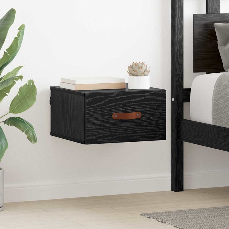 Casa si Gradina - Mobilier - Comode si corpuri - Noptiere - Noptiera suspendata Stejar Negru 35 x 35 x 20 cm Lemn compozit - Infinity.ro