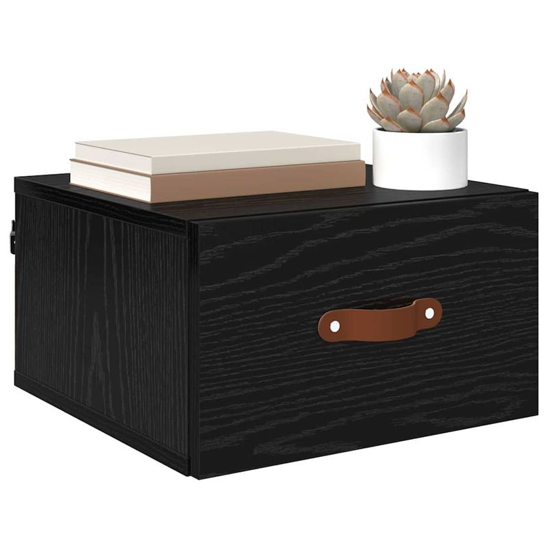 Casa si Gradina - Mobilier - Comode si corpuri - Noptiere - Noptiera suspendata Stejar Negru 35 x 35 x 20 cm Lemn compozit - Infinity.ro