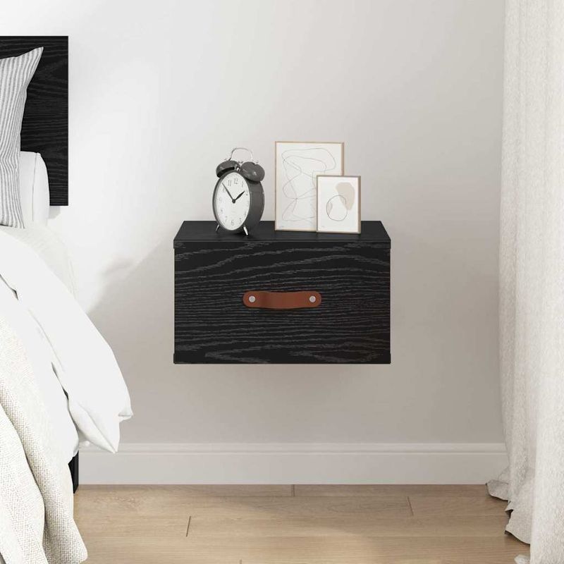 Casa si Gradina - Mobilier - Comode si corpuri - Noptiere - Noptiera suspendata Stejar Negru 35 x 35 x 20 cm Lemn compozit - Infinity.ro
