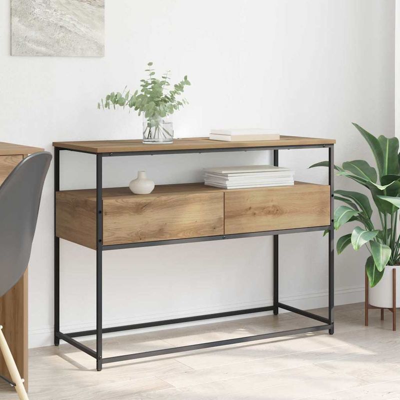 Casa si Gradina - Mobilier - Comode si corpuri - Console - Masa de consola cu sertar Stejar Artizanal 100 x 40 x 75 cm - Infinity.ro