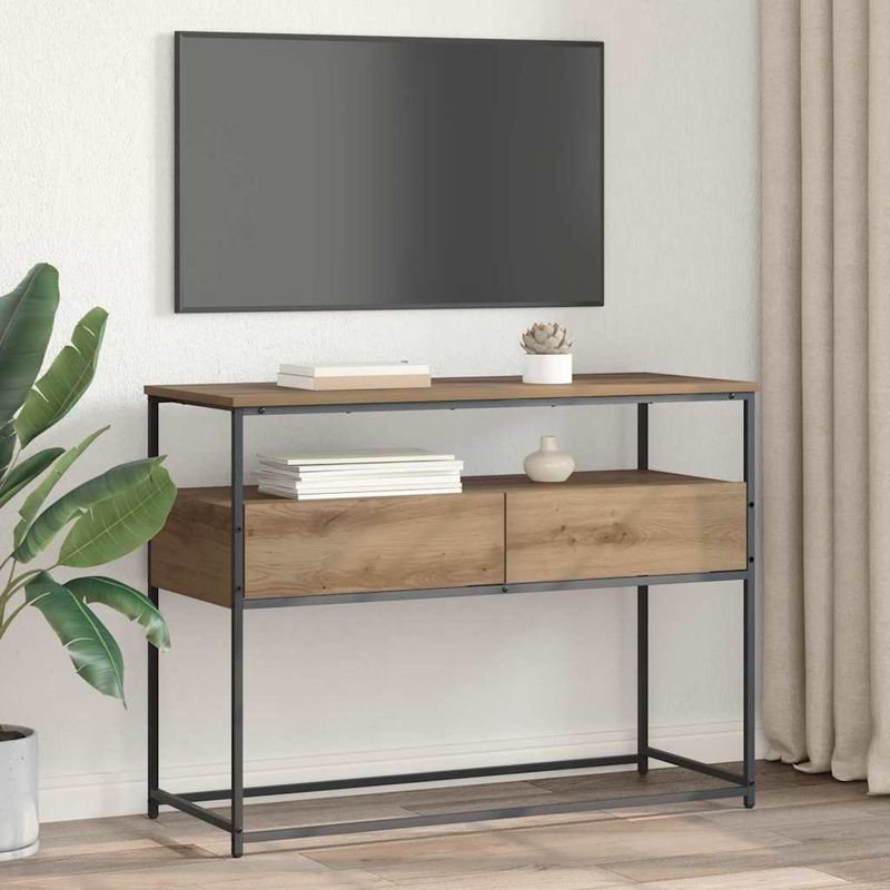 Casa si Gradina - Mobilier - Comode si corpuri - Console - Masa de consola cu sertar Stejar Artizanal 100 x 40 x 75 cm - Infinity.ro