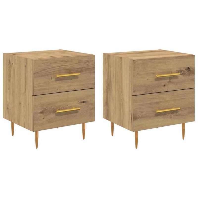 Casa si Gradina - Mobilier - Comode si corpuri - Noptiere - Noptiera 2 pcs Stejar Artizanal 40 x 35 x 47,5 cm - Infinity.ro