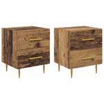 Casa si Gradina - Mobilier - Comode si corpuri - Noptiere - Noptiera cu sertar 2 pcs Lemn Vechi 40 x 35 x 47,5 cm - Infinity.ro