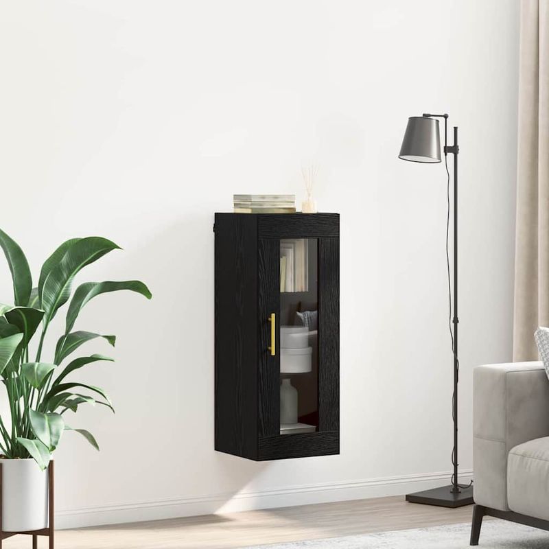 Casa si Gradina - Mobilier - Comode si corpuri - Comode - Dulap montat pe perete Stejar Negru 34,5 x 34 x 90 cm - Infinity.ro