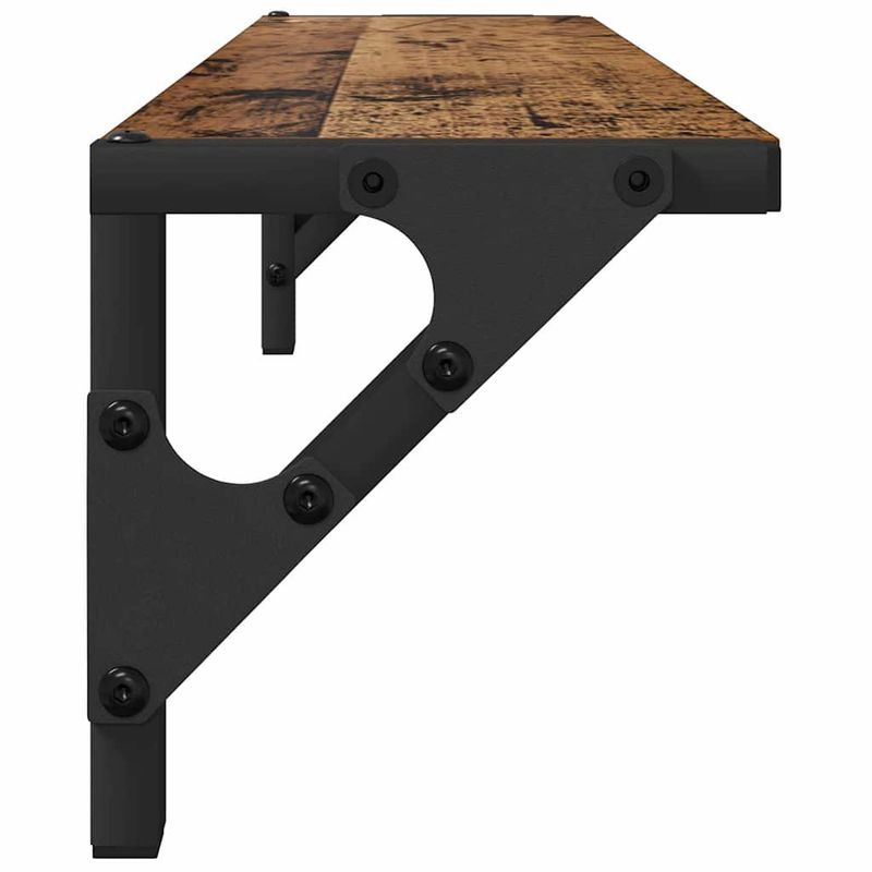 Casa si Gradina - Mobilier - Biblioteci si rafturi - Rafturi - Semele de perete cu raft 2 pcs Lemn Vechi 60 x 15 x 15,5 cm - Infinity.ro