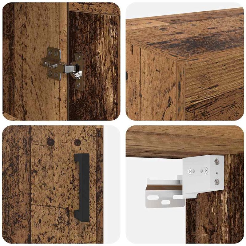 Casa si Gradina - Mobilier - Comode si corpuri - Comode - Dulap montat pe perete Lemn Vechi 69,5 x 34 x 90 cm - Infinity.ro