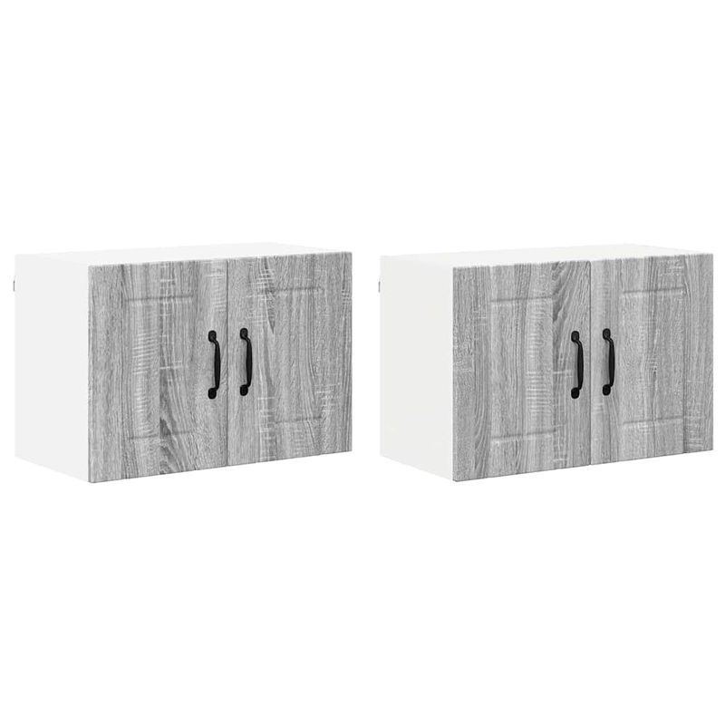 Casa si Gradina - Mobilier - Comode si corpuri - Corpuri bucatarie - Dulapuri de perete pentru bucatarie cu raft 2 pcs Gri Sonoma - Infinity.ro