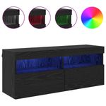 Casa si Gradina - Mobilier - Comode si corpuri - Comode - Dulap TV de perete Stejar Negru 100 x 30 x 40 cm Lemn compozit - Infinity.ro