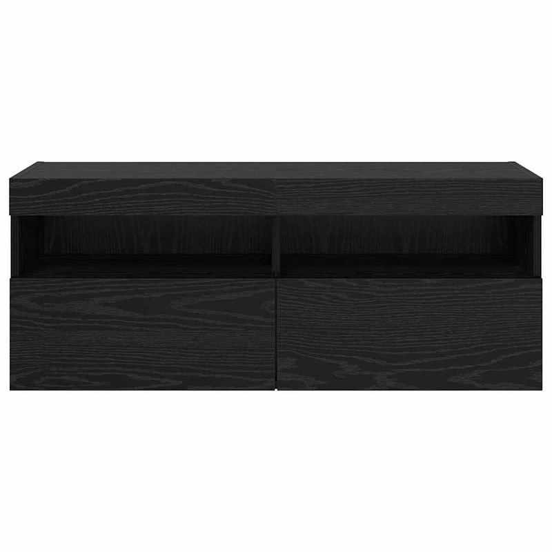 Casa si Gradina - Mobilier - Comode si corpuri - Comode - Dulap TV de perete Stejar Negru 100 x 30 x 40 cm Lemn compozit - Infinity.ro