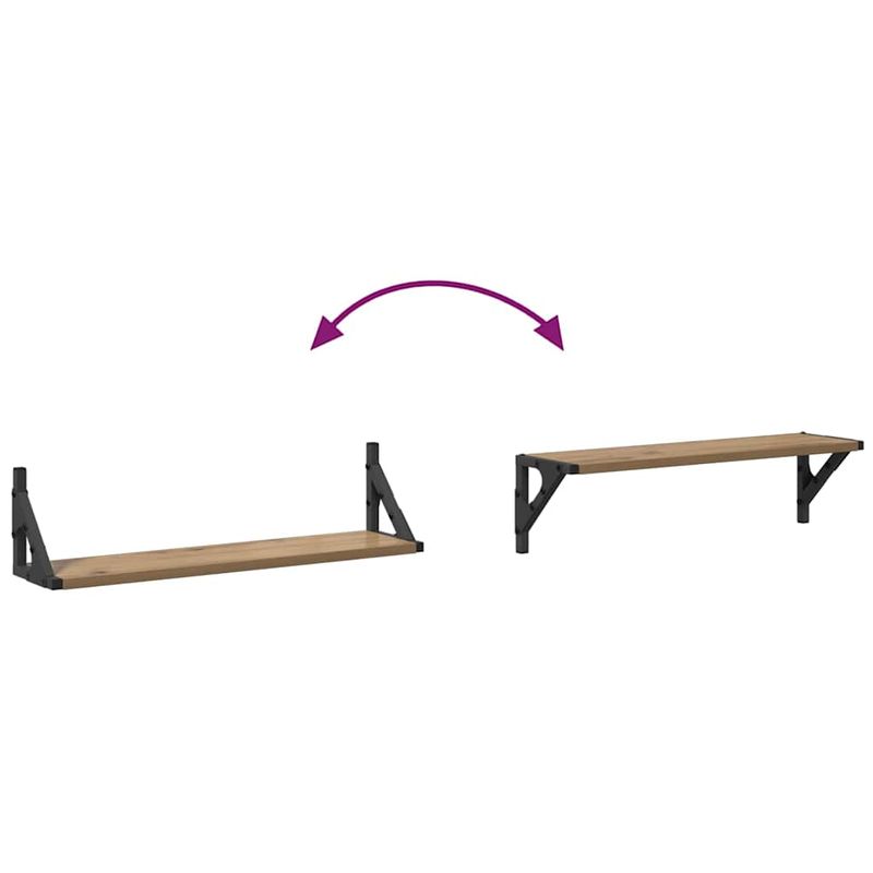 Casa si Gradina - Mobilier - Biblioteci si rafturi - Rafturi - Semele de perete 2 pcs Stejar Artizanal 60 x 15 x 15,5 cm - Infinity.ro