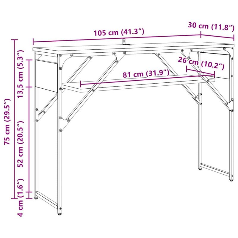 Casa si Gradina - Mobilier - Comode si corpuri - Noptiere - MasaConsole Lemn Vechi 105x30x75cm Lemn compozit - Infinity.ro