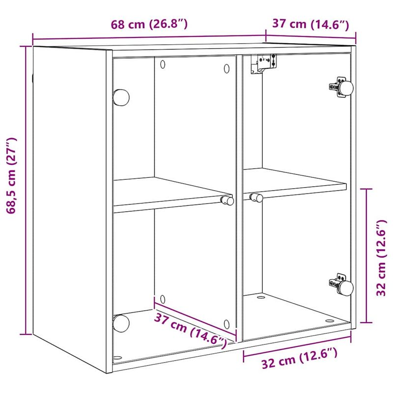 Casa si Gradina - Mobilier - Dulapuri si sifoniere - Dulapuri - Dulap de perete Lemn Vechi 68 x 37 x 68,5 cm Lemn compozit - Infinity.ro