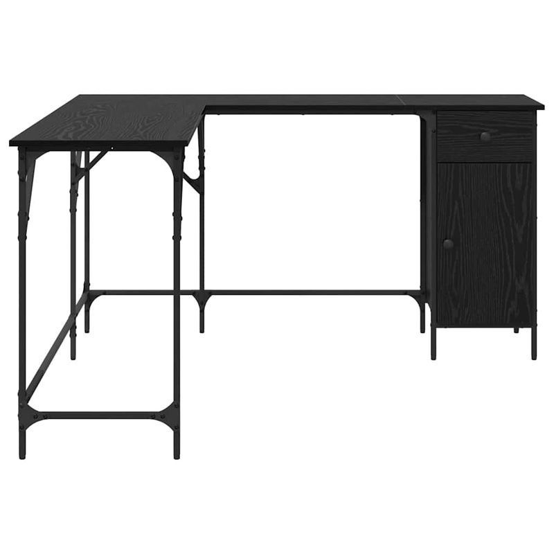 Casa si Gradina - Mobilier - Mese si birouri - Birouri - Birou Stejar Negru 141 x 141 x 75 cm Lemn compozit - Infinity.ro