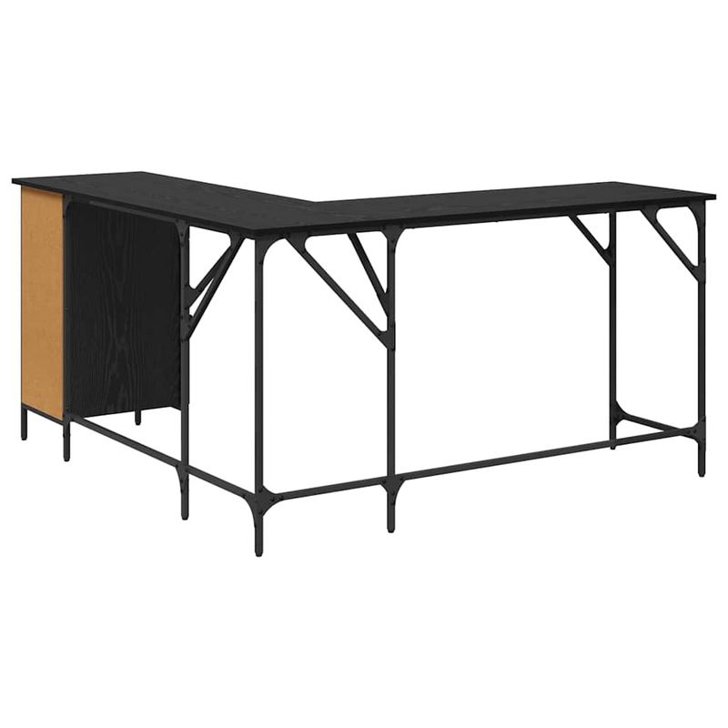 Casa si Gradina - Mobilier - Mese si birouri - Birouri - Birou Stejar Negru 141 x 141 x 75 cm Lemn compozit - Infinity.ro