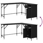 Casa si Gradina - Mobilier - Mese si birouri - Birouri - Birou Stejar Negru 141 x 141 x 75 cm Lemn compozit - Infinity.ro