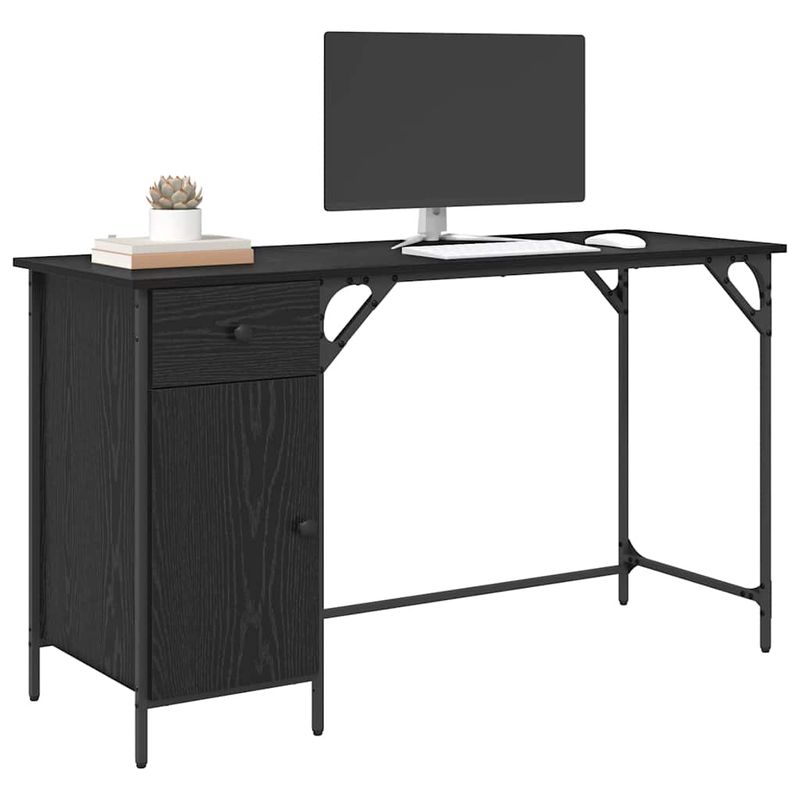 Casa si Gradina - Mobilier - Mese si birouri - Birouri - Birou de calculator Stejar Negru 131 x 48 x 75 cm Lemn compozit - Infinity.ro