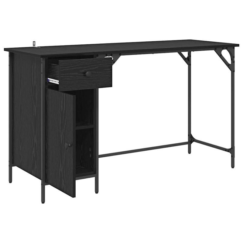 Casa si Gradina - Mobilier - Mese si birouri - Birouri - Birou de calculator Stejar Negru 131 x 48 x 75 cm Lemn compozit - Infinity.ro