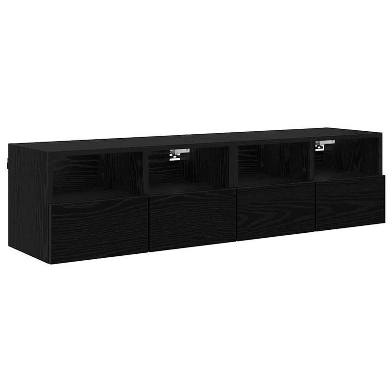 Casa si Gradina - Mobilier - Comode si corpuri - Comode - Dulapuri pentru TV Pe perete 2 pcs Stejar Negru 60 x 30 x 30 cm - Infinity.ro