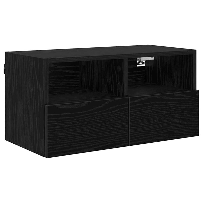 Casa si Gradina - Mobilier - Comode si corpuri - Comode - Dulapuri pentru TV Pe perete 2 pcs Stejar Negru 60 x 30 x 30 cm - Infinity.ro