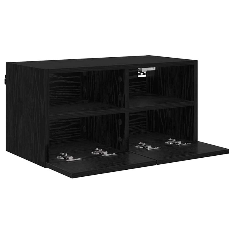 Casa si Gradina - Mobilier - Comode si corpuri - Comode - Dulapuri pentru TV Pe perete 2 pcs Stejar Negru 60 x 30 x 30 cm - Infinity.ro