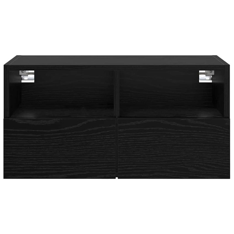Casa si Gradina - Mobilier - Comode si corpuri - Comode - Dulapuri pentru TV Pe perete 2 pcs Stejar Negru 60 x 30 x 30 cm - Infinity.ro