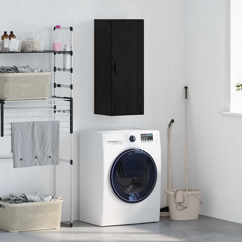 Casa si Gradina - Mobilier - Comode si corpuri - Comode - Dulap montat pe perete Stejar Negru 34,5 x 34 x 90 cm - Infinity.ro