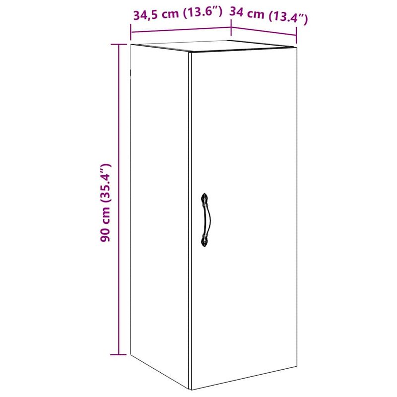 Casa si Gradina - Mobilier - Comode si corpuri - Comode - Dulap montat pe perete Lemn Vechi 34,5 x 34 x 90 cm - Infinity.ro