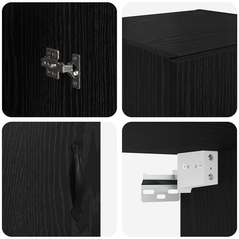 Casa si Gradina - Mobilier - Comode si corpuri - Comode - Dulap montat pe perete Stejar Negru 34,5 x 34 x 90 cm - Infinity.ro