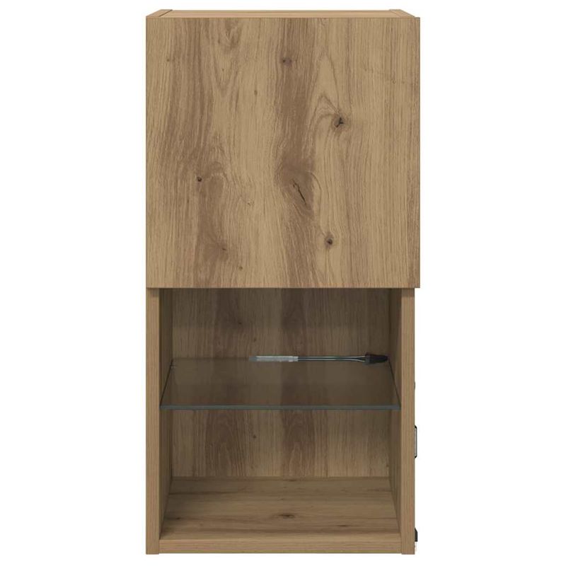 Casa si Gradina - Mobilier - Comode si corpuri - Comode - Sifonieri pentru TV montate pe perete 2 pcs Stejar Artizanal - Infinity.ro