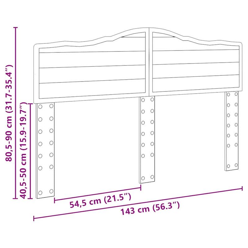 Casa si Gradina - Mobilier - Paturi si accesorii - Accesorii paturi - Tablie de pat cu aripioare crem 203x23x78/88 cm textil - Infinity.ro