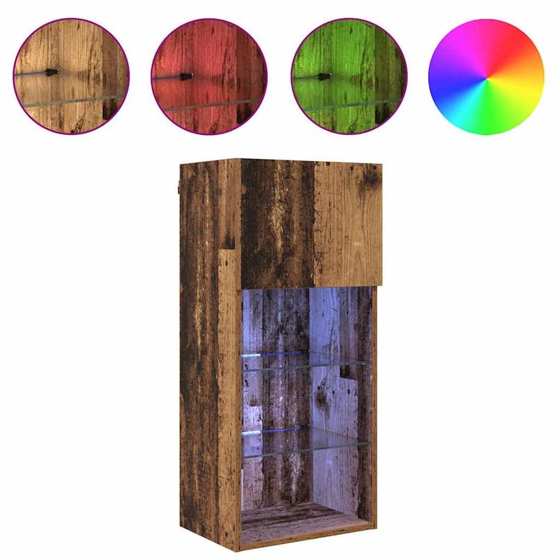 Casa si Gradina - Mobilier - Comode si corpuri - Comode - Sistem de TV montat pe perete Lemn Vechi 40,5 x 30 x 90 cm - Infinity.ro