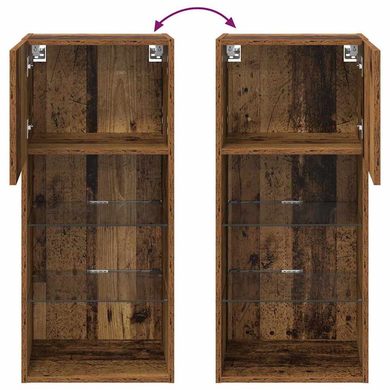 Casa si Gradina - Mobilier - Comode si corpuri - Comode - Sistem de TV montat pe perete Lemn Vechi 40,5 x 30 x 90 cm - Infinity.ro