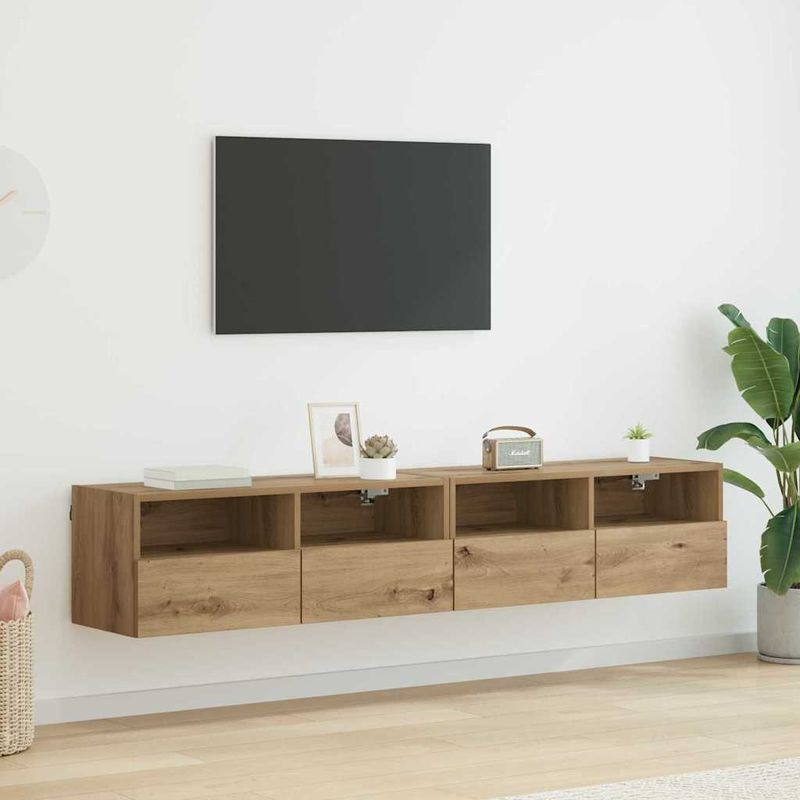 Casa si Gradina - Mobilier - Comode si corpuri - Comode - Dulapuri pentru TV 2 pcs Stejar Artizanal 80 x 30 x 30 cm - Infinity.ro