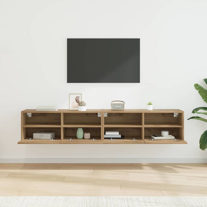 Casa si Gradina - Mobilier - Comode si corpuri - Comode - Dulapuri pentru TV 2 pcs Stejar Artizanal 80 x 30 x 30 cm - Infinity.ro