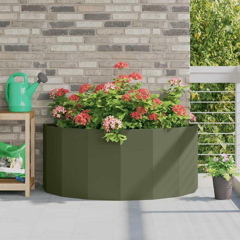Casa si Gradina - Gradinarit si plante - Plante si ghivece - Ghivece si suporturi - Jardiniera Verde masliniu 120 x 60 x 50 cm Otel - Infinity.ro