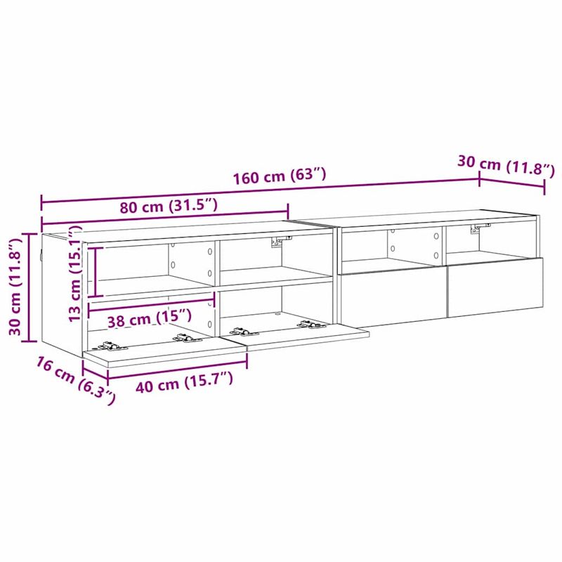 Casa si Gradina - Mobilier - Comode si corpuri - Comode - Dulapuri pentru TV 2 pcs Stejar Artizanal 80 x 30 x 30 cm - Infinity.ro