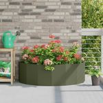 Casa si Gradina - Gradinarit si plante - Plante si ghivece - Ghivece si suporturi - Jardiniera Verde masliniu 120 x 60 x 35 cm Otel - Infinity.ro
