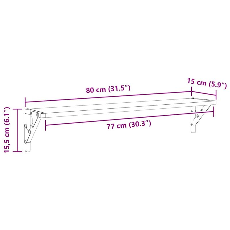 Casa si Gradina - Mobilier - Biblioteci si rafturi - Rafturi - Semele de perete 2 pcs Stejar Artizanal 80 x 15 x 15,5 cm - Infinity.ro