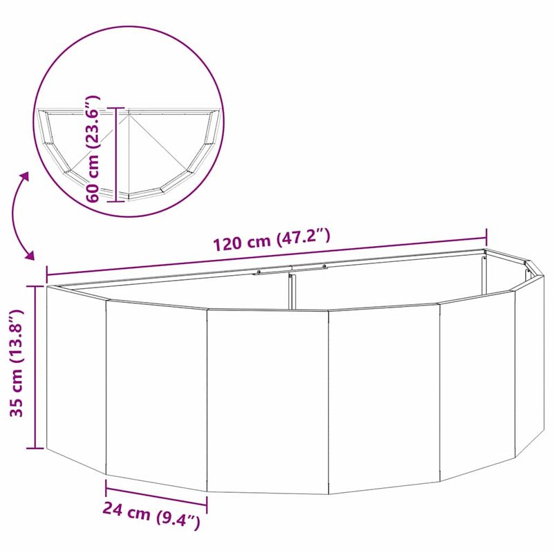 Casa si Gradina - Gradinarit si plante - Plante si ghivece - Ghivece si suporturi - Jardiniera Verde masliniu 120 x 60 x 35 cm Otel - Infinity.ro