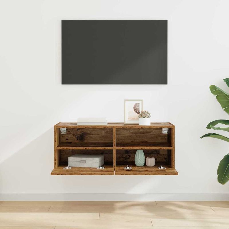 Casa si Gradina - Mobilier - Comode si corpuri - Comode - Dulap TV de perete Lemn Vechi 80 x 30 x 30 cm Lemn compozit - Infinity.ro