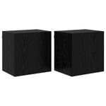 Casa si Gradina - Mobilier - Comode si corpuri - Comode - Dulapuri pentru TV Pe perete 2 pcs Stejar Negru 40,5x30x40cm - Infinity.ro