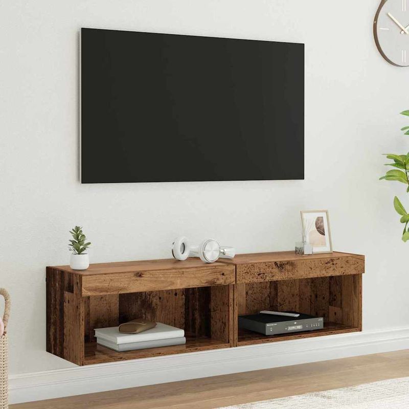 Casa si Gradina - Mobilier - Comode si corpuri - Comode - Dulapuri TV 2 pcs Lemn Vechi 60 x 30 x 30 cm Lemn compozit - Infinity.ro