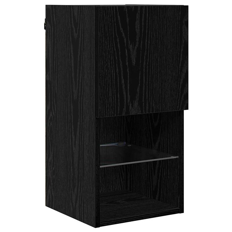 Casa si Gradina - Mobilier - Comode si corpuri - Comode - Sifonieri pentru TV montate pe perete 2 pcs Stejar Negru - Infinity.ro