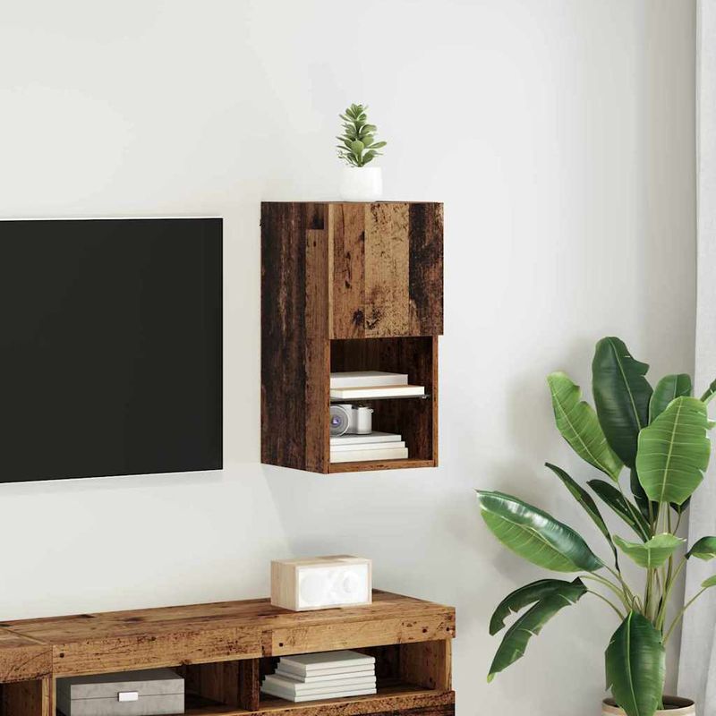 Casa si Gradina - Mobilier - Comode si corpuri - Comode - Sistem de TV montat pe perete Lemn Vechi 30,5 x 30 x 60 cm - Infinity.ro