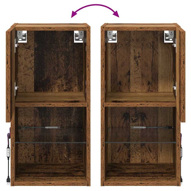 Casa si Gradina - Mobilier - Comode si corpuri - Comode - Sistem de TV montat pe perete Lemn Vechi 30,5 x 30 x 60 cm - Infinity.ro